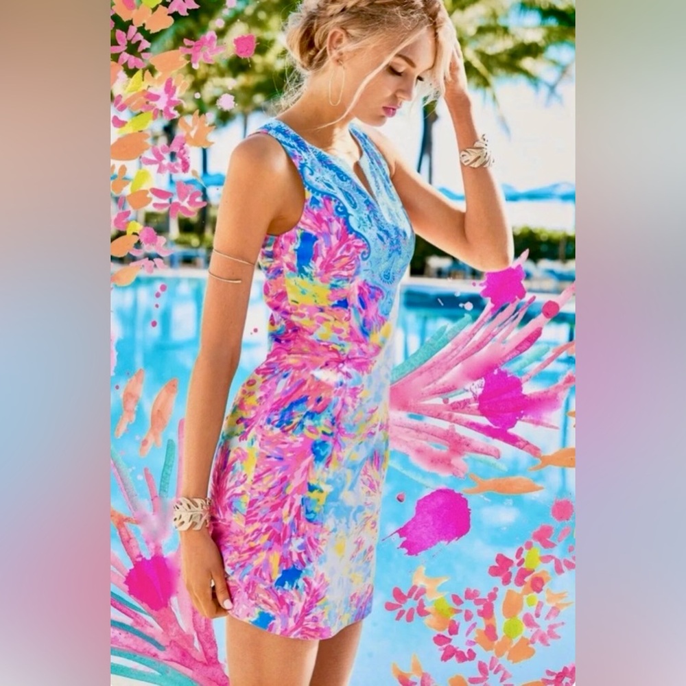 Lilly Pulitzer NWT Fallon Shift Dress Palm Beach Coral Size 2 🦄 Unicorn!